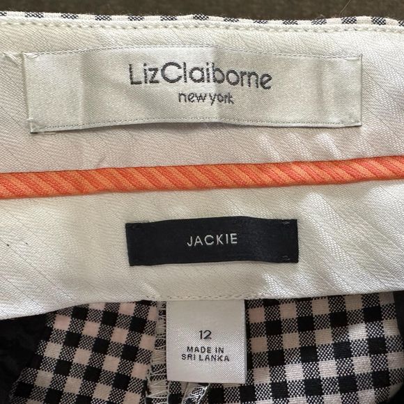 Liz Claiborne New York B&W Checkered Dress Pants, Size 12, Pre-owned - Picture 4 of 6